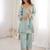 Sky blue embroidered ho designer kurta set with batwa