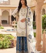 white zari embroidered silk kurta sharara set