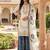 Navy blue embroidered kurta sharara set with silk dupatta party wear