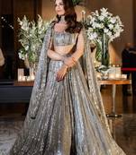 Grey Faux Georgette Lehenga Choli with 3MM & 7MM Sequins Embroidery