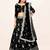 Black French Silk Lehenga Choli with Sequins & Mirror Embroidery Work