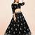Black French Silk Lehenga Choli with Sequins & Mirror Embroidery Work