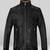 Stylish black color lambskin bomber leather jacket classic look