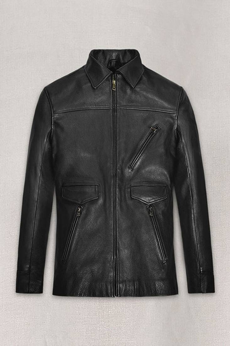 Men's black color jacket pure lambskin classic motor biker jacket