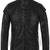 Men's black leather rope design jacket pure lambskin premium look
