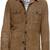 Men's brown suede button leather leather jacket slim fit motor style