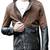Stylish brown black pure lambskin leather jacket slim fit classic look