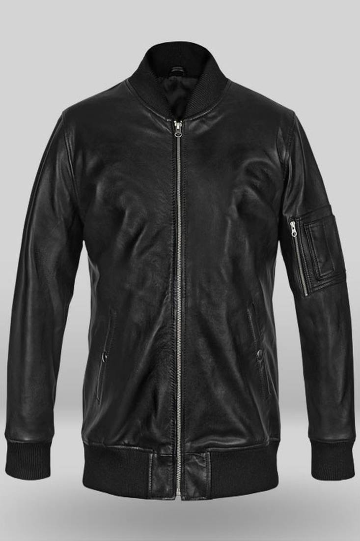 Classic black leather jacket pure lambskin motorcycle biker jacket