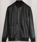 Stylish black color  bomber leather jacket  lambskin classic moto jacket