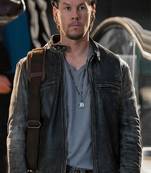 Vintage black pure lambskin men's leather jacket  100% genuine leather