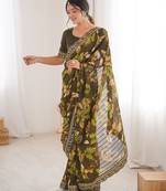 Women printed chiffon georgette partywear saree