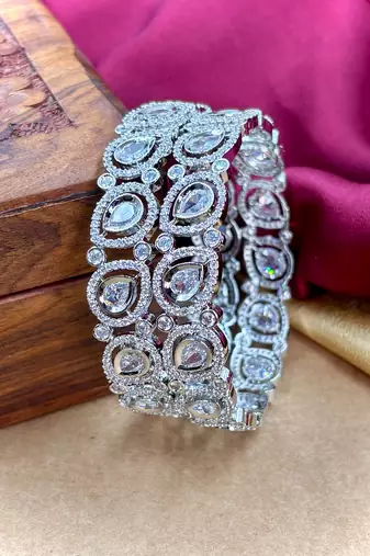 Silver ad fancy bangles