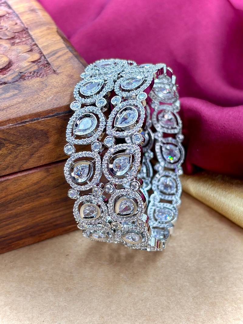 Silver ad fancy bangles