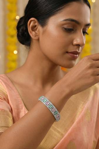 Mint pink ad stone bangles