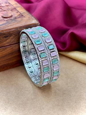 Mint pink ad stone bangles 2