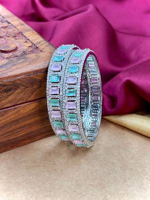 Mint pink ad stone bangles 3
