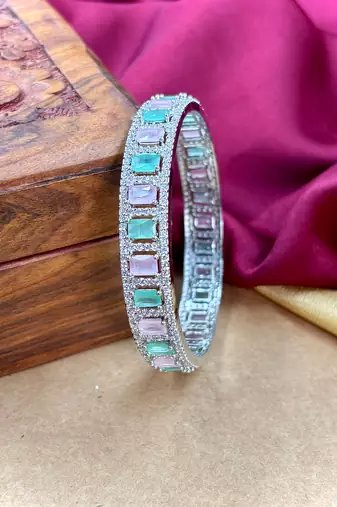 Mint pink ad stone bangles