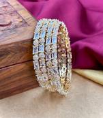4pc gold ad stone bangles