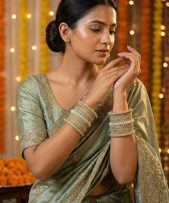 Ethnic pearl kundan set 2