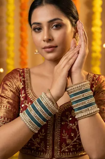 Traditional kundan bangles