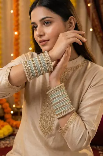 Traditional kundan bangles