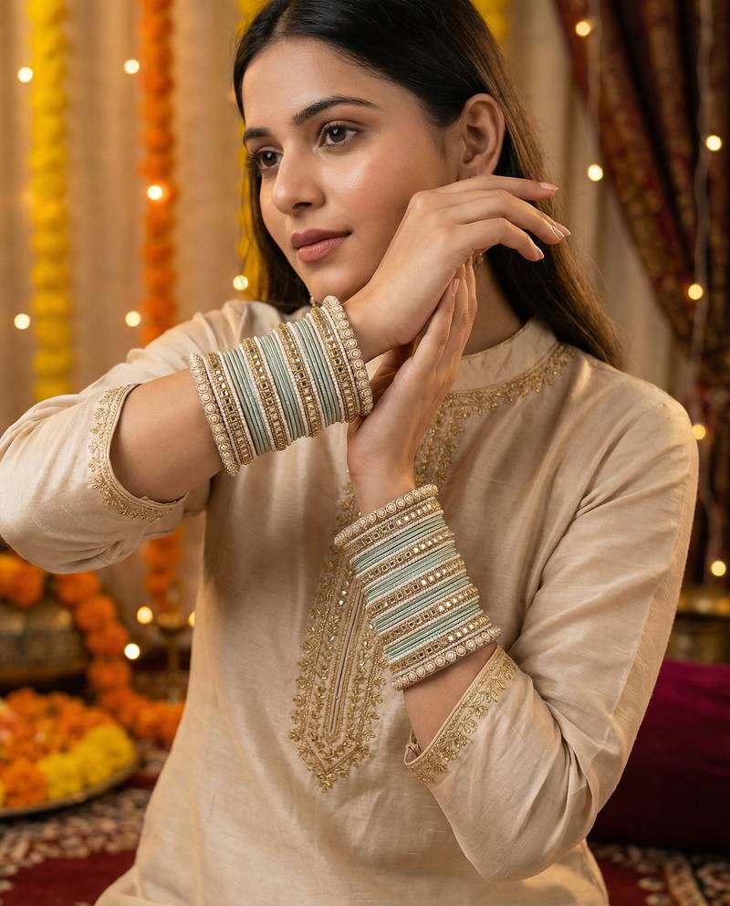 Traditional kundan bangles