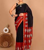 Multicolor bagru block print cotton zari sarees with running blouse