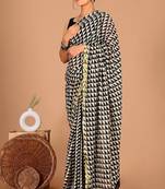 Multicolor bagru block print cotton zari sarees with running blouse