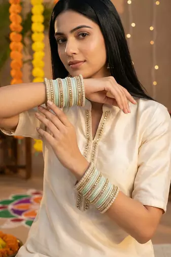 Traditional kundan bangles