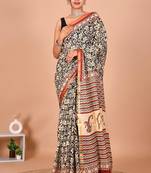 Multicolor block print cotton zari sarees with running blouse