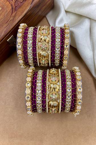 Designer falsa silk thread bangles set
