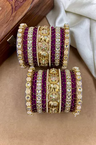 Designer falsa silk thread bangles set