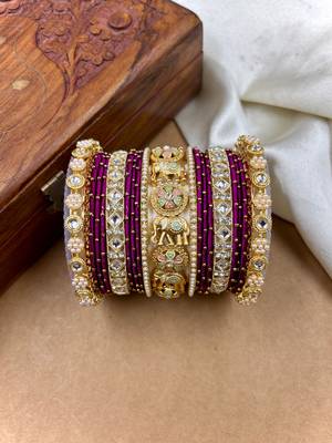 Designer falsa silk thread bangles set 2