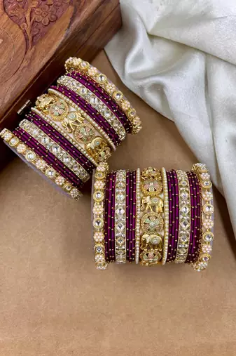 Designer falsa silk thread bangles set