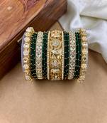 Designer green silk thread bangles set
