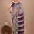 Violet block print cotton zari sarees with running blouse