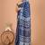 Blue block print cotton zari sarees with running blouse