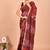 Maroon block print cotton zari sarees with running blouse