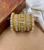 Designer gold silk thread bangles set