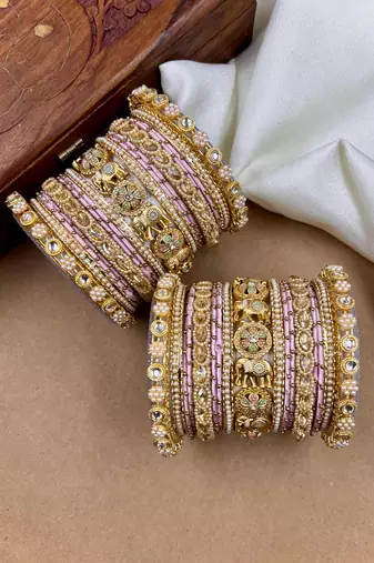 Pink wedding bangle set
