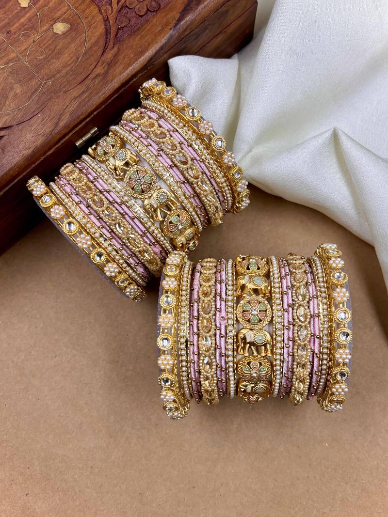 Pink wedding bangle set