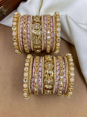 Pink wedding bangle set 3