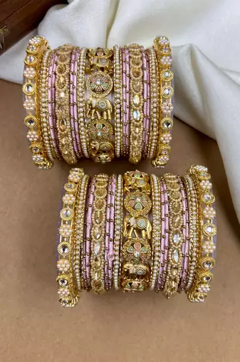 Pink wedding bangle set