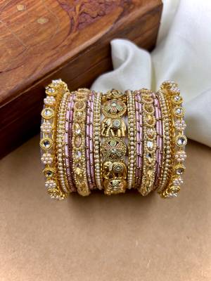 Pink wedding bangle set 4