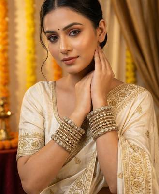 Antique style kundan diamond set 4