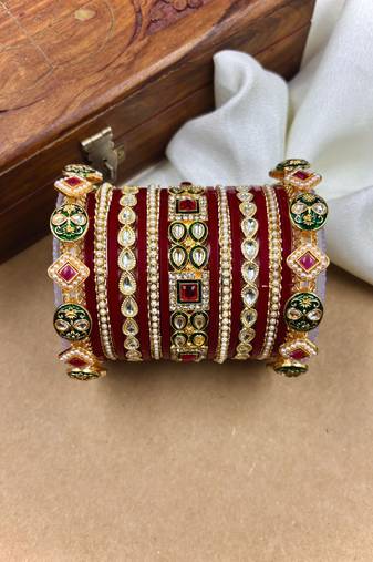 Polki kundan punjabi chuda set