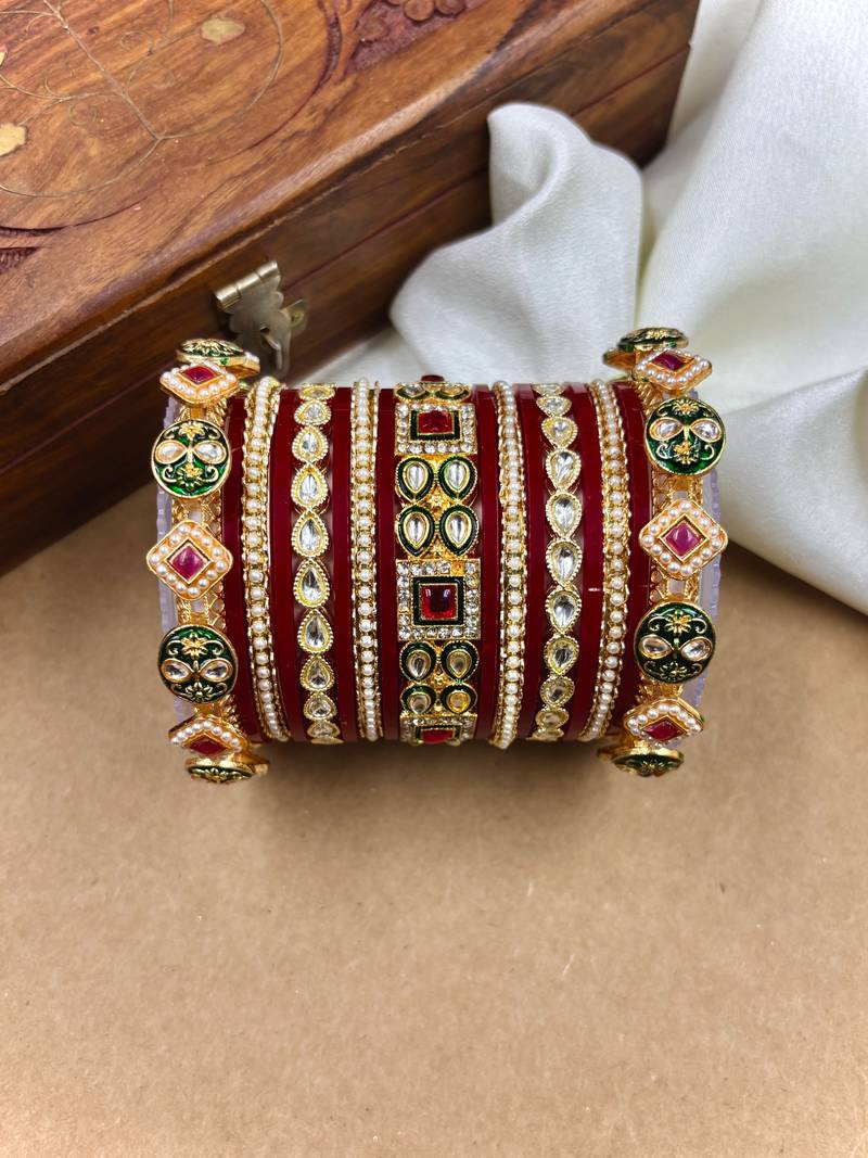 Polki kundan punjabi chuda set