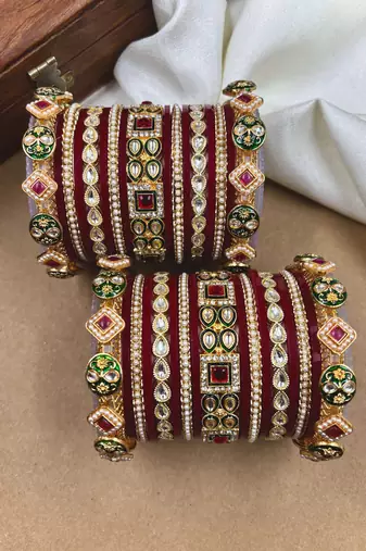 Polki kundan punjabi chuda set