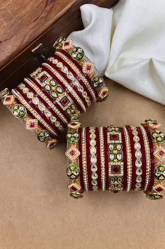 Polki kundan punjabi chuda set