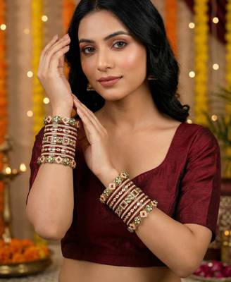 Polki kundan punjabi chuda set 4